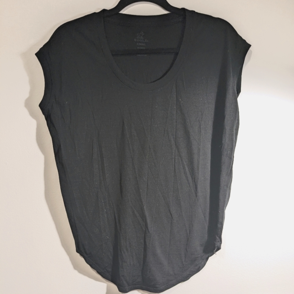 WoolX merino Wool Black Sleeveless Tunic Gabi Top